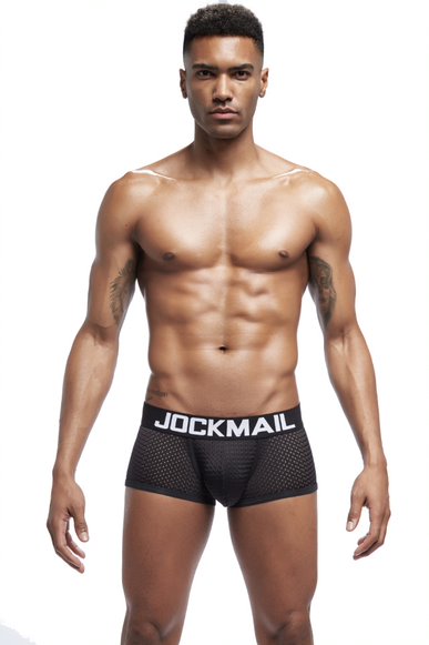 JM Mesh Cotton Combo Men's Boxer Brief - Charcoal Black