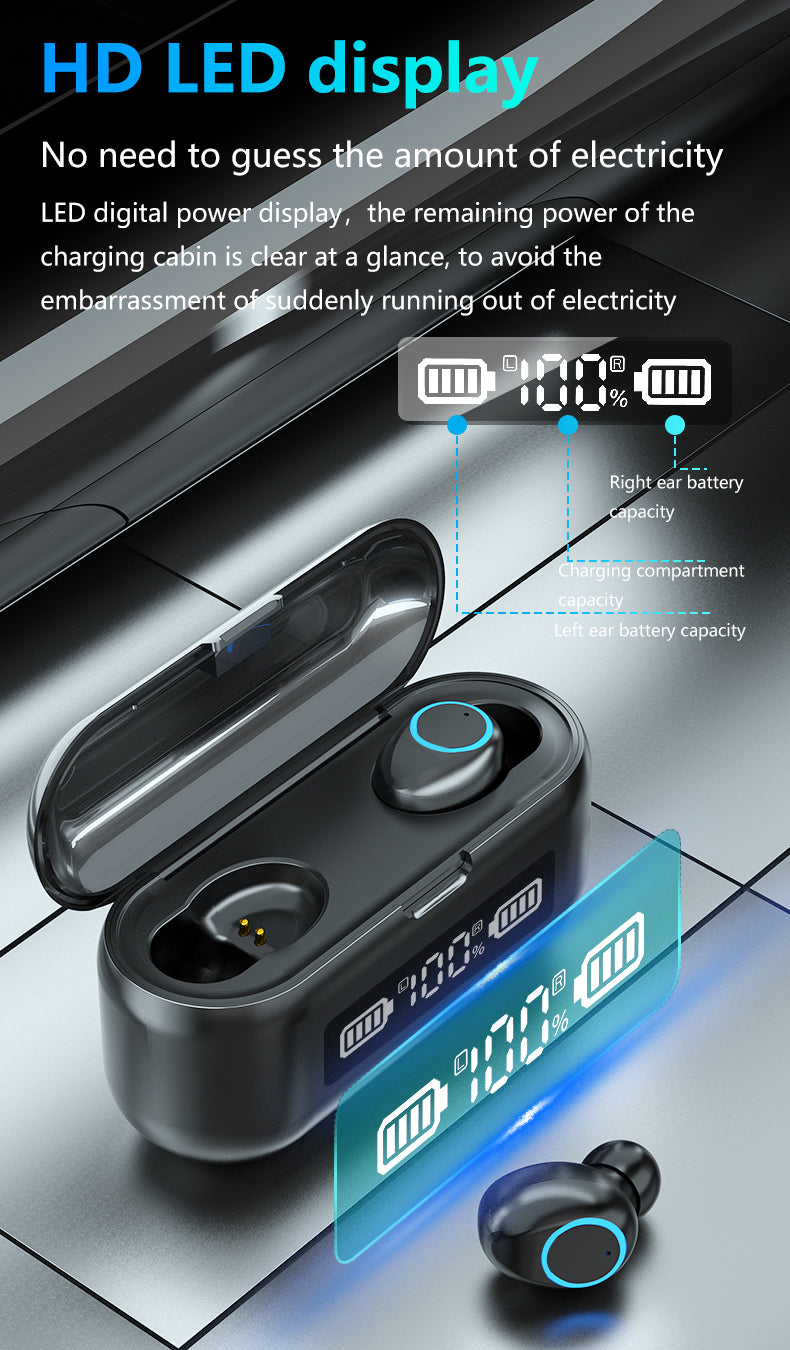 True Wireless Waterproof Earbuds with Power Bank and Bluetooth V5.1 F9-46