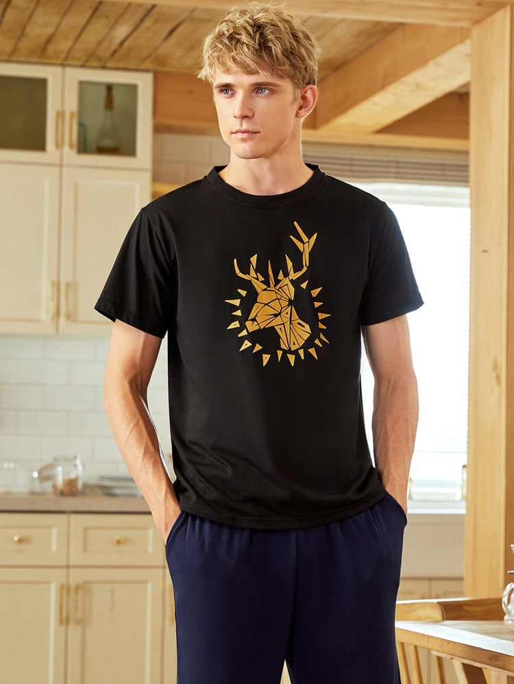 Fab Aussie Modern Art Organic Cotton Men's T-shirt - Black