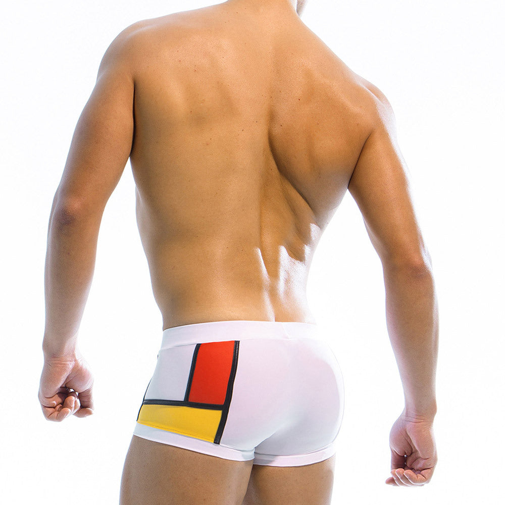 Fab Side Square Swimming Trunk/Shorts - White