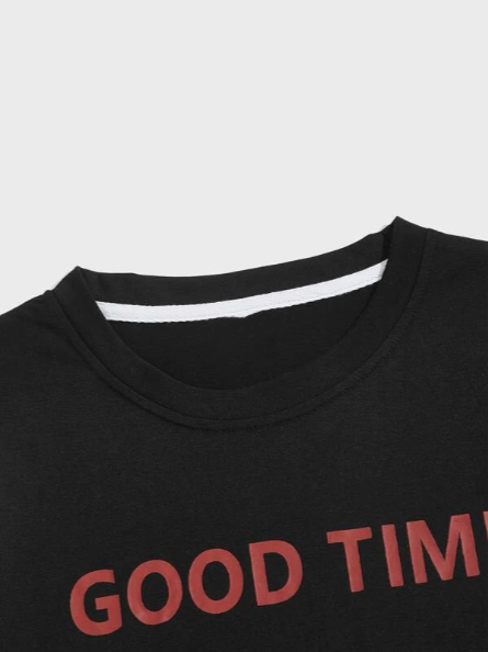Fab Aussie Men's 'Good Time' Night Suit - Black/Red