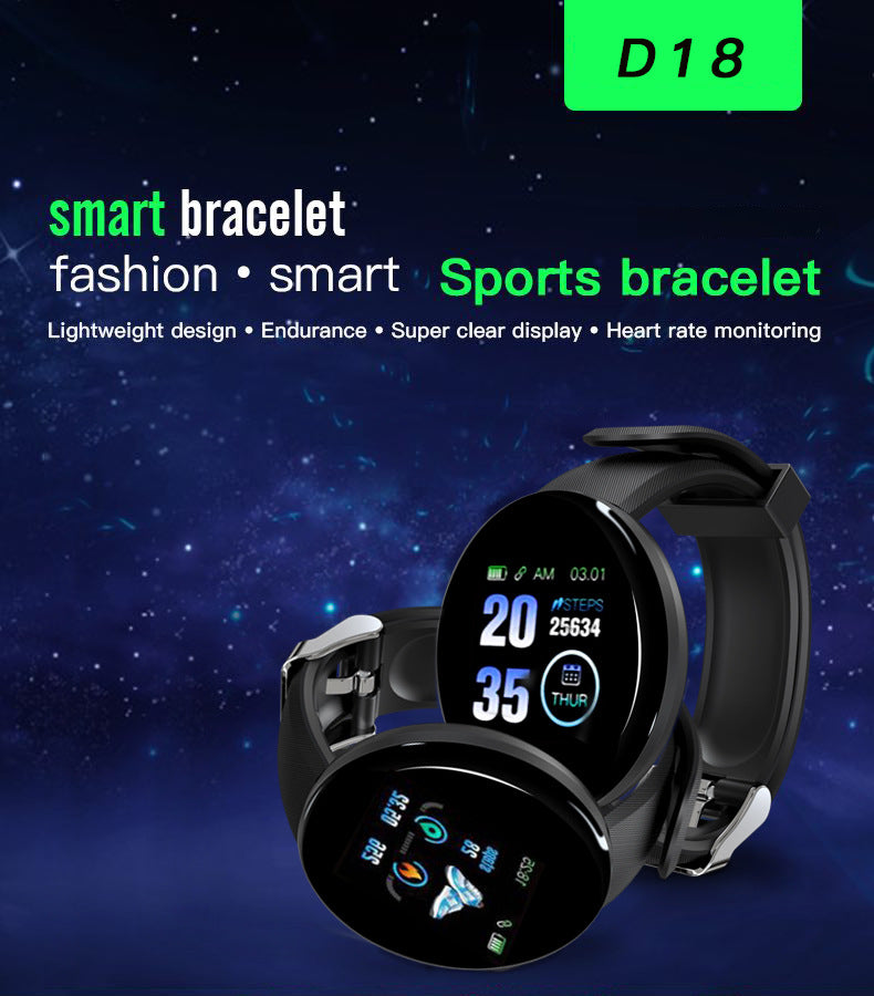 Smart Sports Bracelet Watch - Your Heath Steward - Black