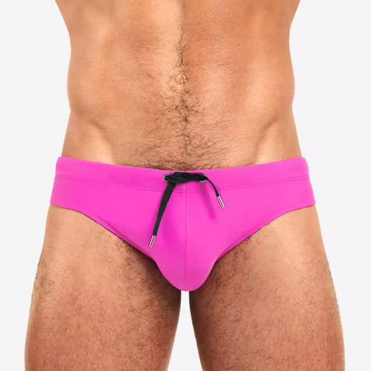 Brave Solid Men's Swim Brief - Fluorescent Pink