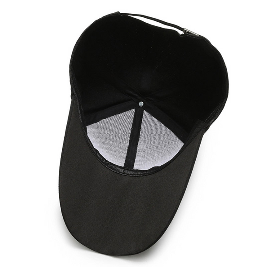 Sports/Casual Premium Cap - Black with White