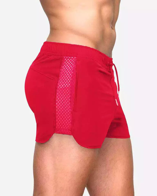 Fab Quick Dry Side Mesh Men's Shorts - Red