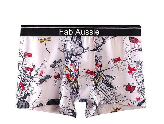Fab Aussie  Icy Silk Convex Men's Boxer Brief  - White