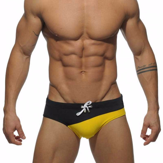 Oblique Men's Swim Brief - Yellow/Black