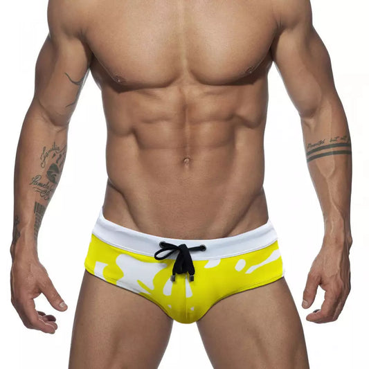 Fab Aussie Men's Swim Brief - Painted Yellow