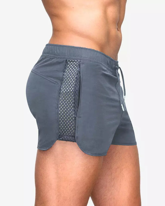 Fab Quick Dry Side Mesh Men's Shorts - Silver Grey