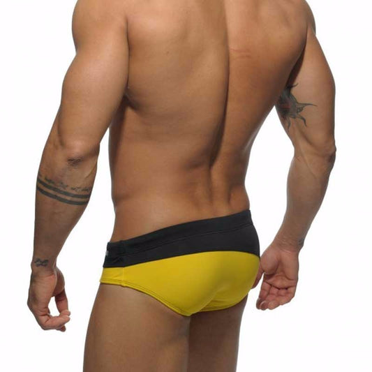 Oblique Men's Swim Brief - Yellow/Black