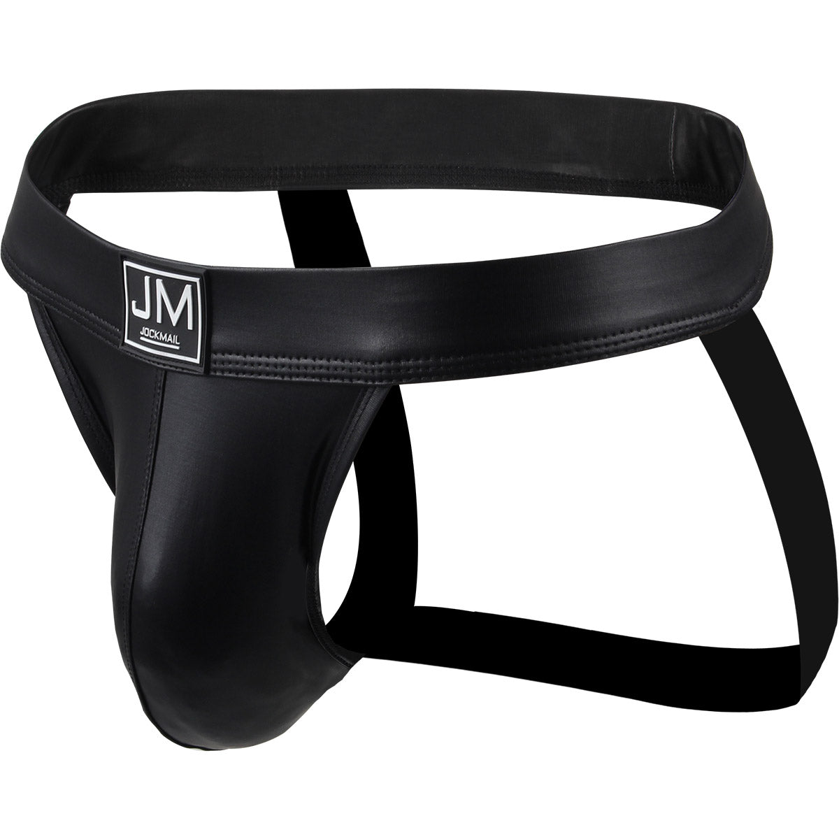 JM Party Men's Leather G-String - Black