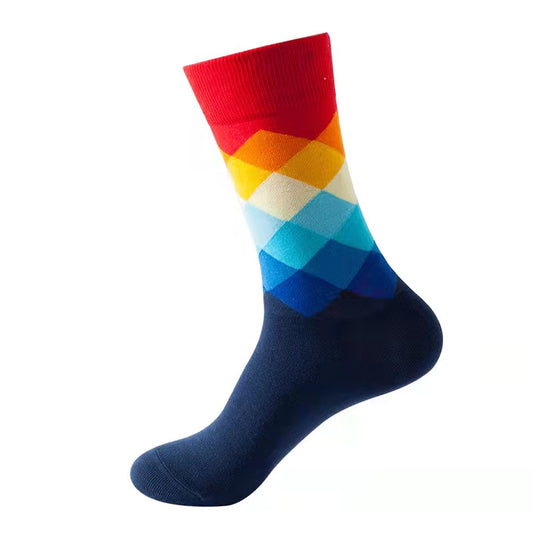 Designer crew knitted socks- Multicolor Pride Pattern