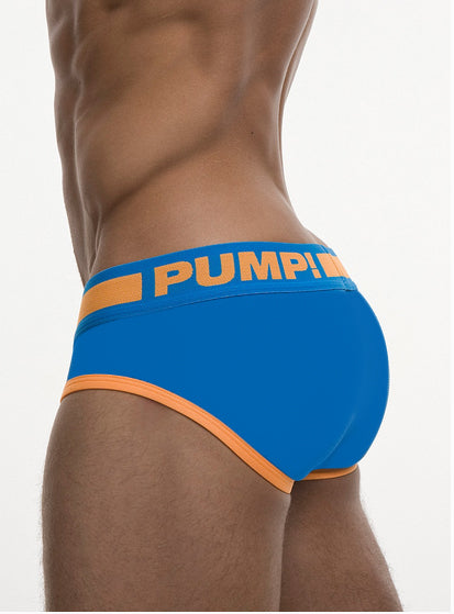 Pump Contour Pouch Quarterback Men's Brief - Sapphire Blue/Orange