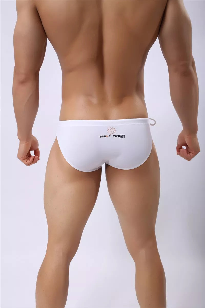 Brave Solid Men's Swim Brief - White