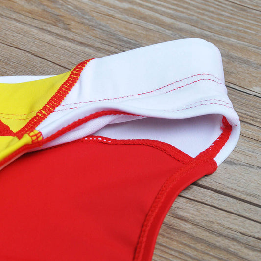 UXH Men's Swim Brief - Sparkling White/ Red