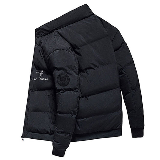 Fab Aussie Men's Puffer Jacket - Charcoal Black