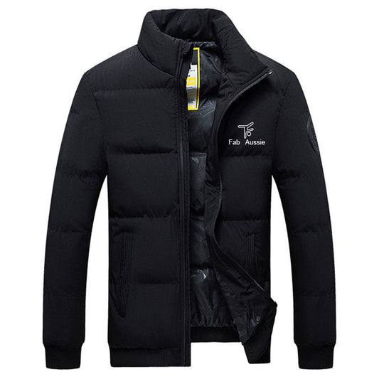 Fab Aussie Men's Puffer Jacket - Charcoal Black