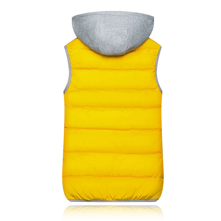 Fab Aussie Men's Puffer Hooded Jacket - Lemon Yellow/Grey