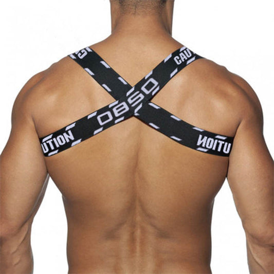 OBSO Double Cross Strap Men's Harness - Bold Black