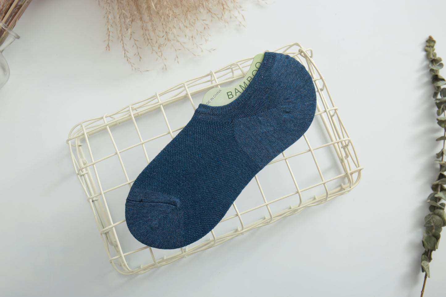 Quick Dry Anti Bacterial Bamboo No Show Socks - Blue