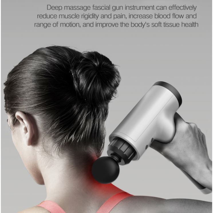 Deep Tissue Massage Gun Percussion For Muscle Relax and Fitness Pain Relief - Grey