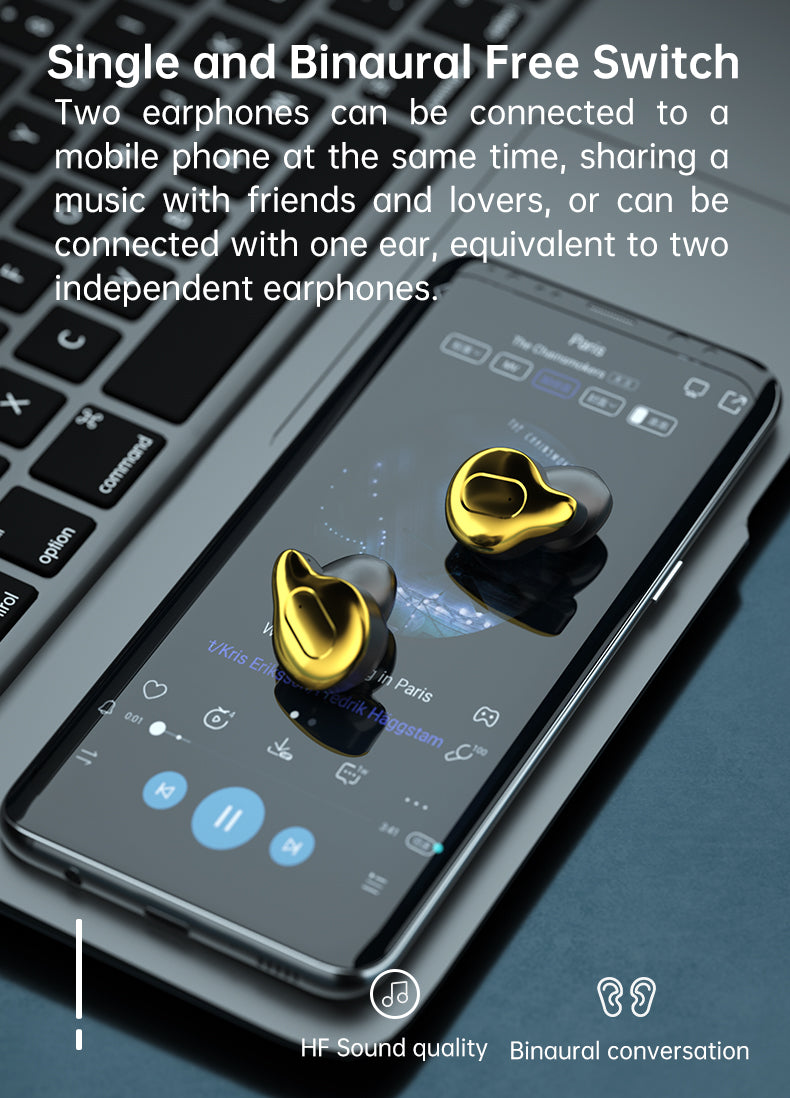 True Wireless Bluetooth V5.1 Waterproof Earbuds - C10-2