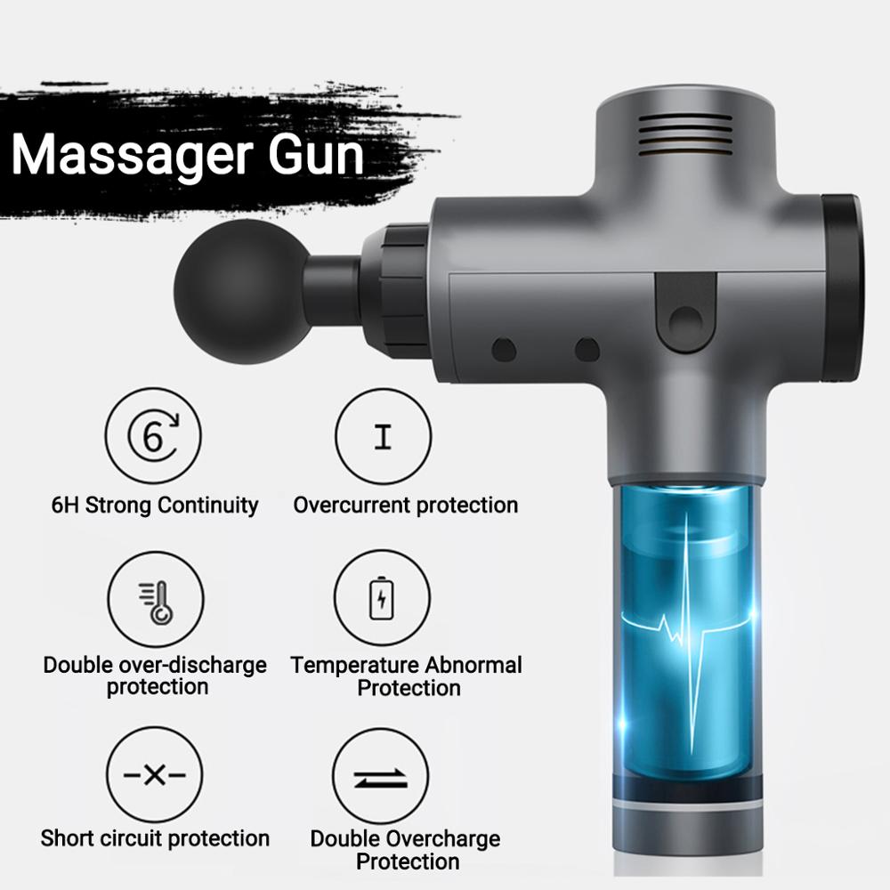 Deep Tissue Massage Gun Percussion For Muscle Relax and Fitness Pain Relief - Grey