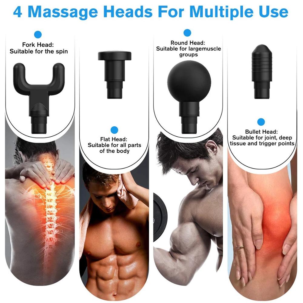Mini Massage Gun Deep Tissue Percussion for Muscle Relax and Fitness Pain Relief - Red